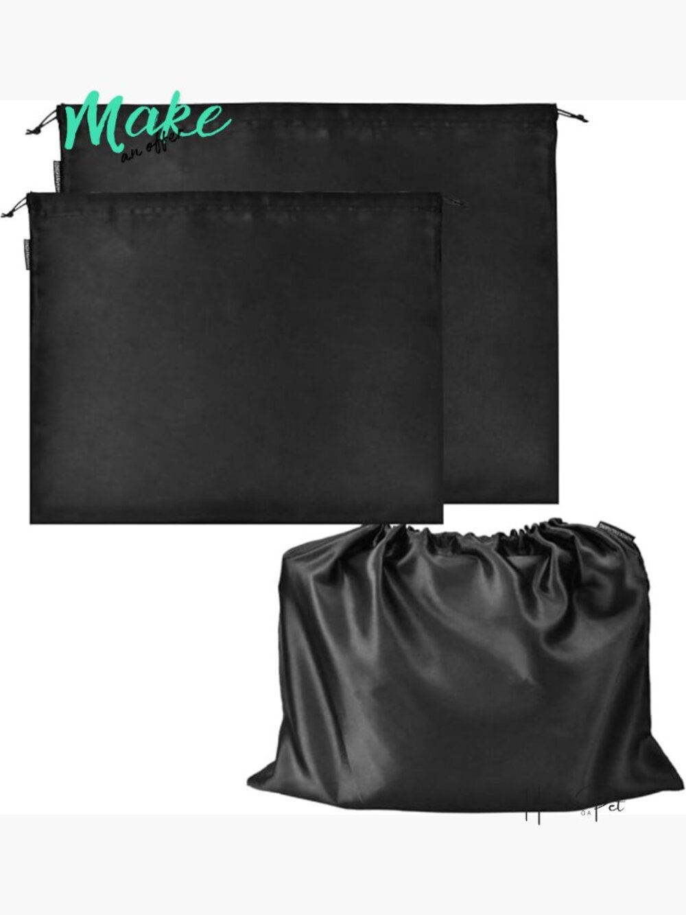 2 Pack Silk Dust Bags Drawstring Dustproof Storage for Handbags Purses Shoes